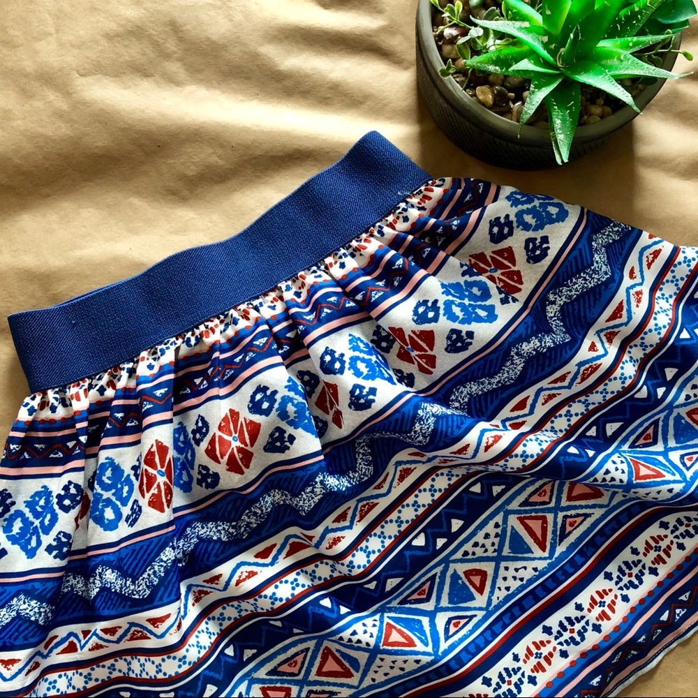 Forever 21 Red, White and Blue Printed Skirt